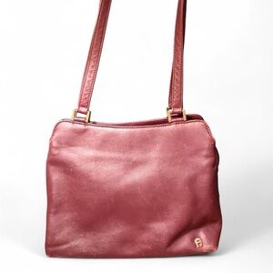 Vintage Etienne Aigner Maroon Leather Shoulder Bag